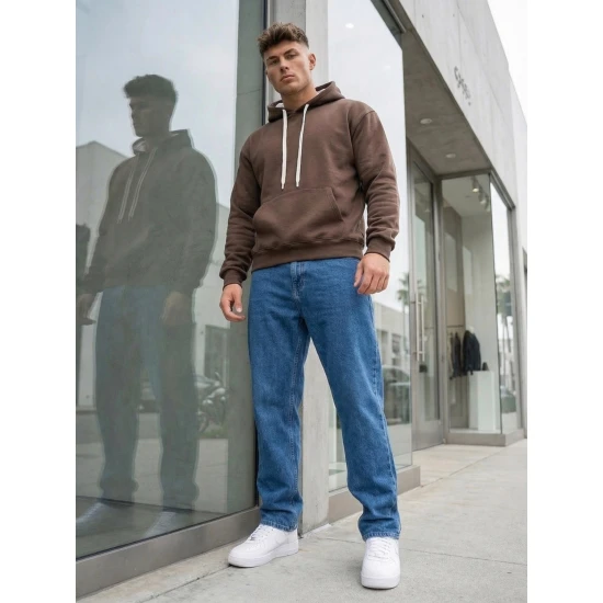 Brūns vīriešu džemperis Ostin Džemperi ar kapuci