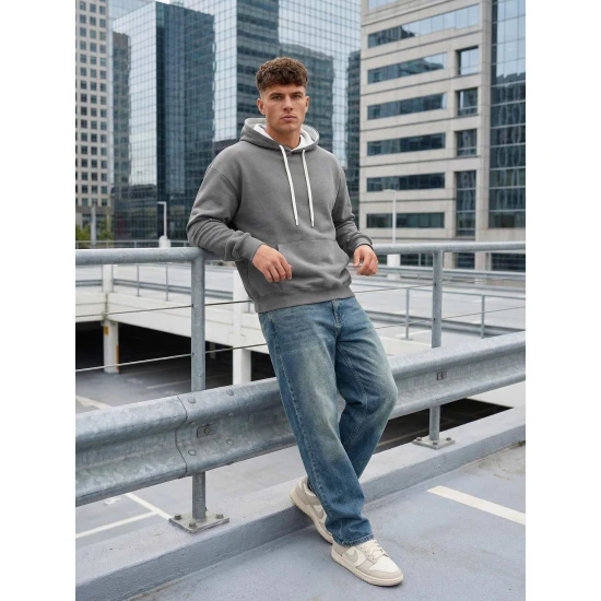 Vīriešu tumši pelēks džemperis Austin Džemperi ar kapuci