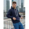 Vīriešu tumši zils džemperis Austin Džemperi ar kapuci