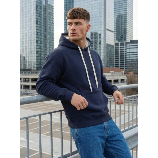 Vīriešu tumši zils džemperis Austin Džemperi ar kapuci