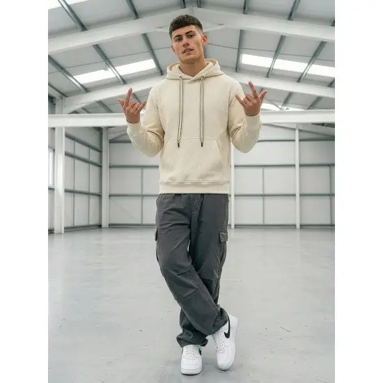 Brūns vīriešu džemperis ar kapuci Carla Džemperi ar kapuci