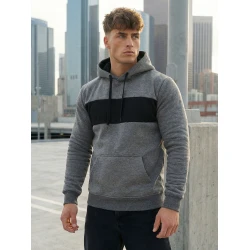 Tumši pelēks džemperis ar kapuci City