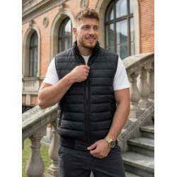 Lider stepēta vīriešu melna veste