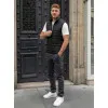 Lider stepēta vīriešu melna veste Vestes