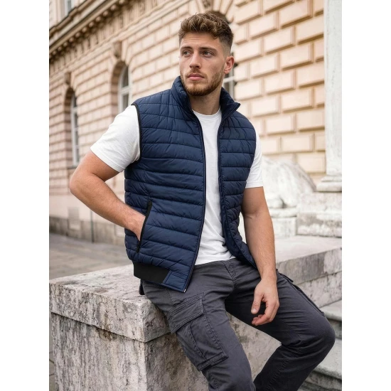 Stepēta vīriešu tumši zila veste Lider JS/MY77