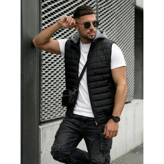 Melns jaka ar kapuci Naron Vestes