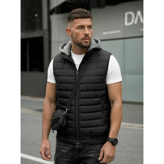 Melns jaka ar kapuci Naron Vestes