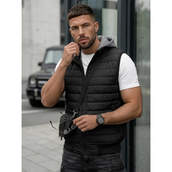 Melns jaka ar kapuci Naron Vestes