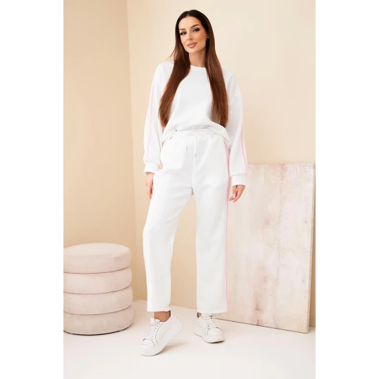 Sieviešu balts komplekts ar svītrām Ambi