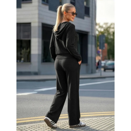 Sieviešu divdaļīgs melns komplekts Emilin Sieviešu uzvalki