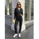 Melna sieviešu apģērbu komplekts ar kapuci Kornel