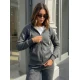 Tumši pelēks sieviešu komplekts ar kapuci Kornel Sieviešu uzvalki