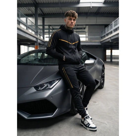 Melna krāsas vīriešu sporta apģērbu komplekts Ronex Sporta tērpi