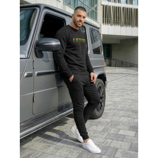 Vīriešu melnais komplekts Lietuva Vīriešu uzvalki