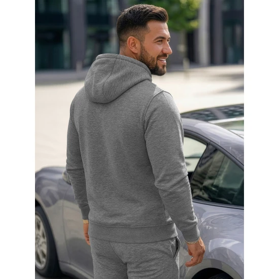 Vīriešu tumši pelēks komplekts ar kapuci Lietuva Vīriešu uzvalki