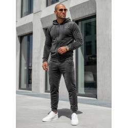 Pelēks vīriešu velūra komplekts Silk