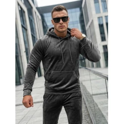 Pelēks vīriešu velūra apģērbu komplekts Rolos