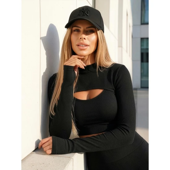 Sieviešu melns divdaļīgs komplekts Sara Sieviešu uzvalki