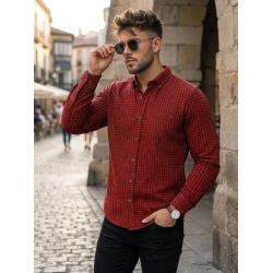 Vīriešu sarkans rūtains krekls Benet