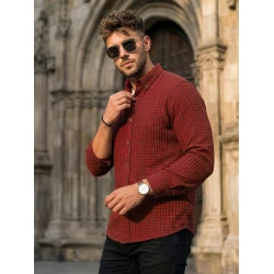 Vīriešu sarkans rūtains krekls Benet