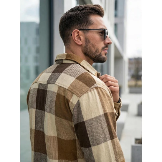 Vīriešu brūns flaneļa krekls Cory Krekli