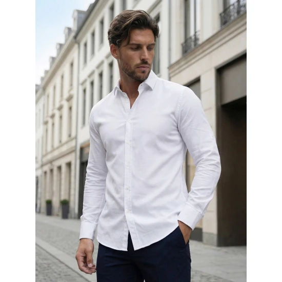 Vīriešu balts krekls Top Krekli