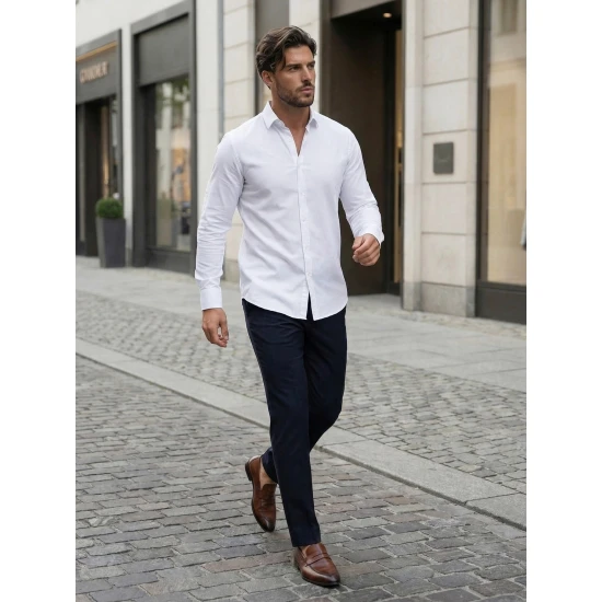 Vīriešu balts krekls Top Krekli