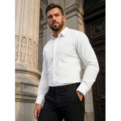 Vīriešu balts polka dot krekls Royal