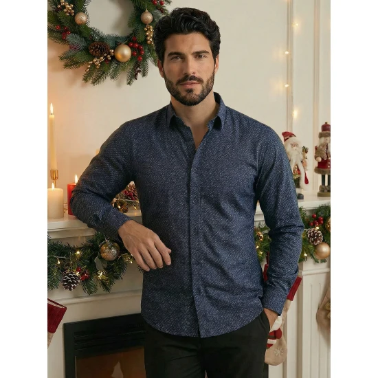 Vīriešu tumši zils krekls Melba