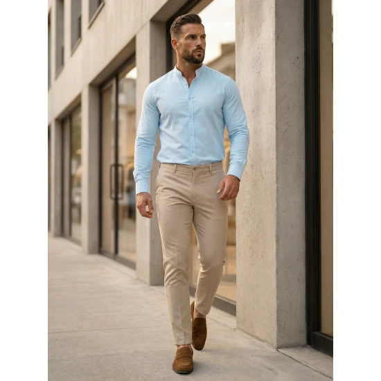 Zils elegants krekls Milet O/V54