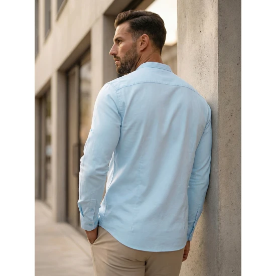 Zils elegants krekls Milet O/V54