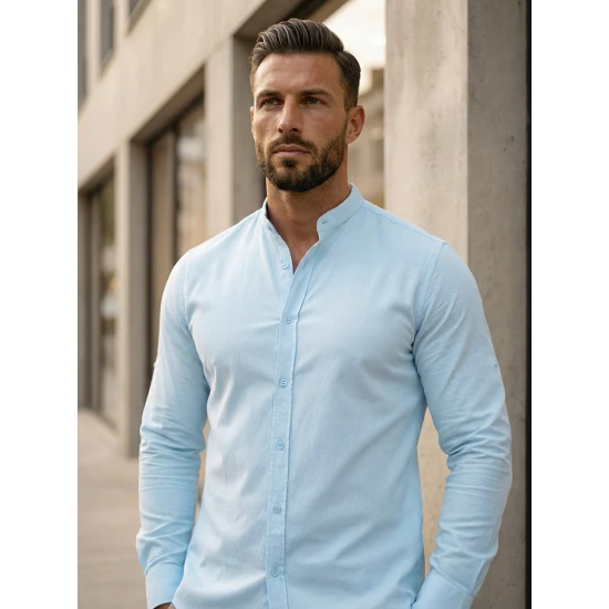 Zils elegants krekls Milet O/V54