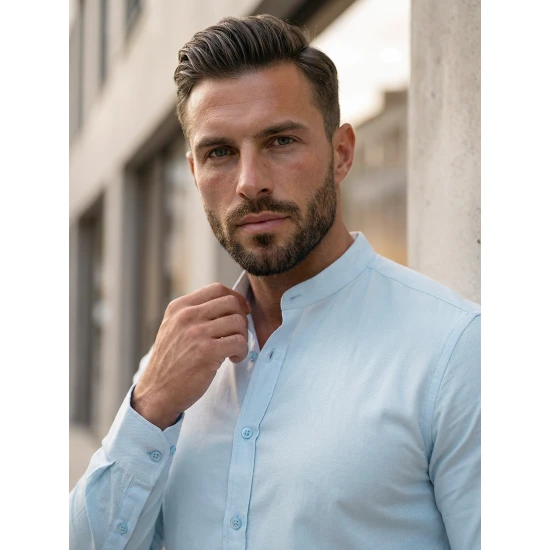 Zils elegants krekls Milet O/V54