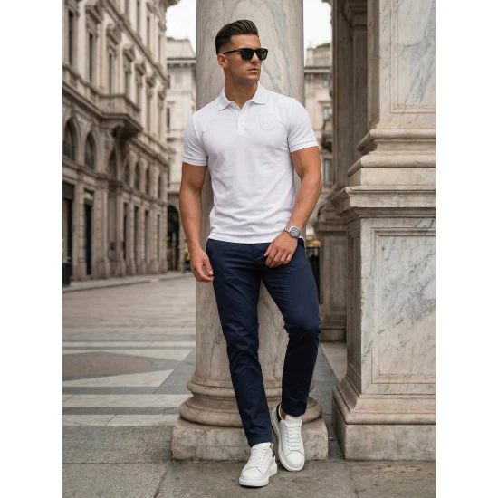 Vīriešu balts polo krekls Tice POLO T-krekls