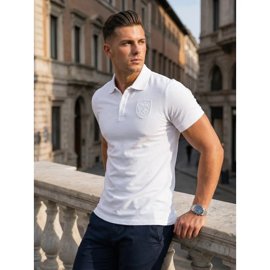 Vīriešu balts polo krekls Tice POLO T-krekls
