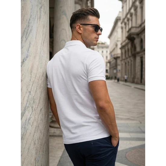 Vīriešu balts polo krekls Tice POLO T-krekls