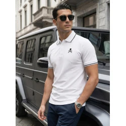 Vīriešu balts polo krekls Skul