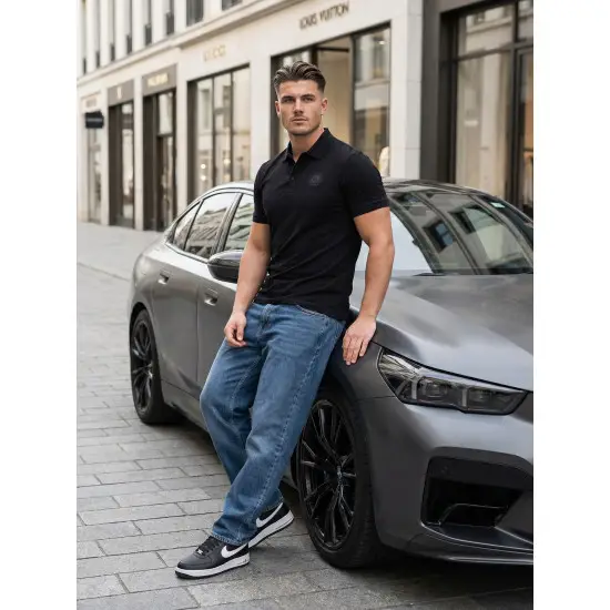 Vīriešu melns polo krekls Tice POLO T-krekls