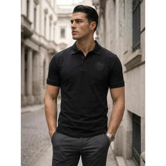 Vīriešu melns polo krekls Tice POLO T-krekls