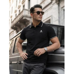 Vīriešu melns polo krekls Skull