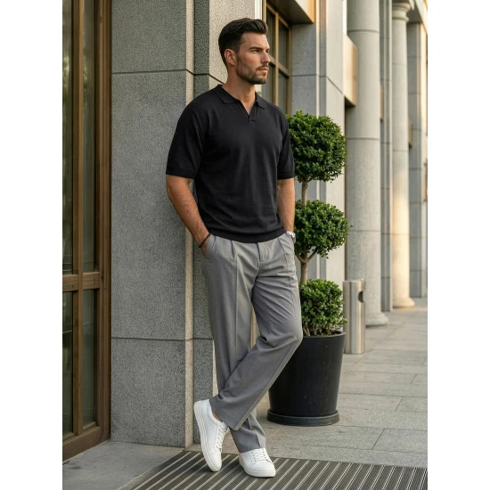 Vīriešu melni polo krekli Tyler POLO T-krekls