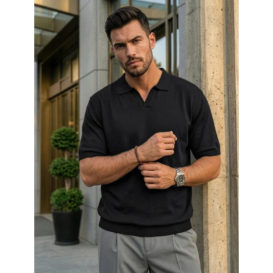Vīriešu melni polo krekli Tyler POLO T-krekls
