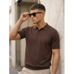 Vīriešu tumši brūni polo krekli Vibe