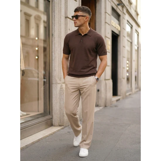 Vīriešu tumši brūni polo krekli Vibe POLO T-krekls