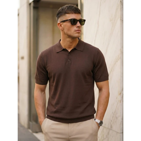 Vīriešu tumši brūni polo krekli Vibe POLO T-krekls