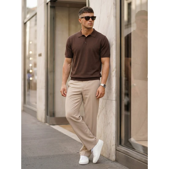 Vīriešu tumši brūni polo krekli Vibe POLO T-krekls