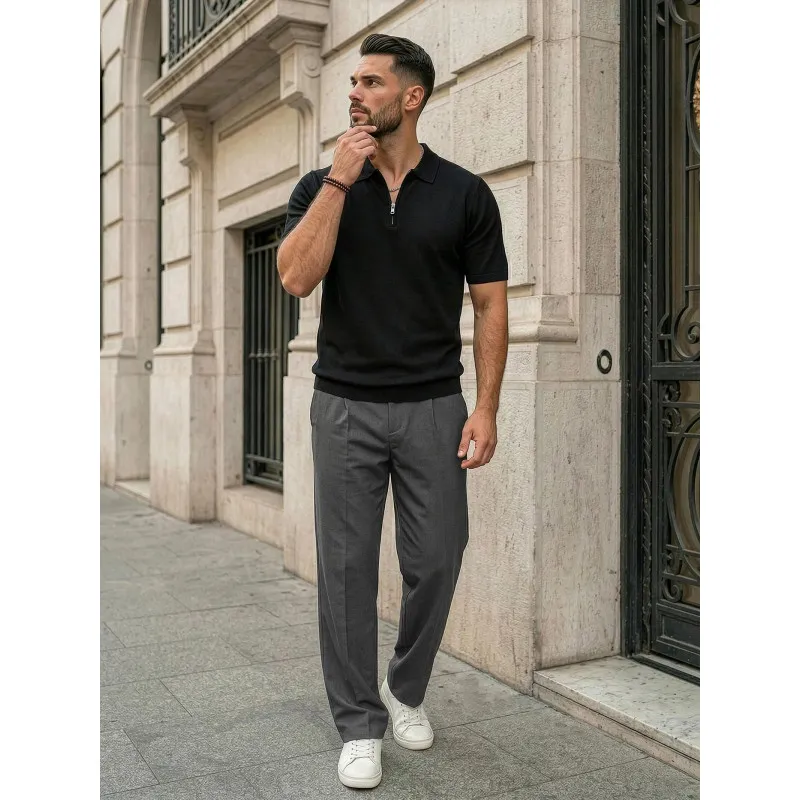 Vīriešu melni polo krekli Force POLO T-krekls