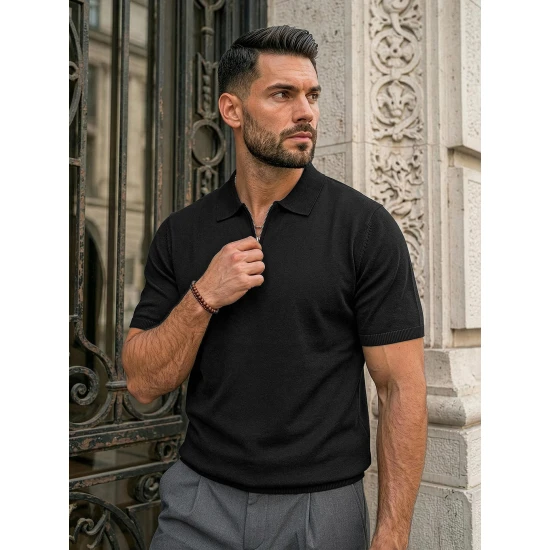 Vīriešu melni polo krekli Force POLO T-krekls