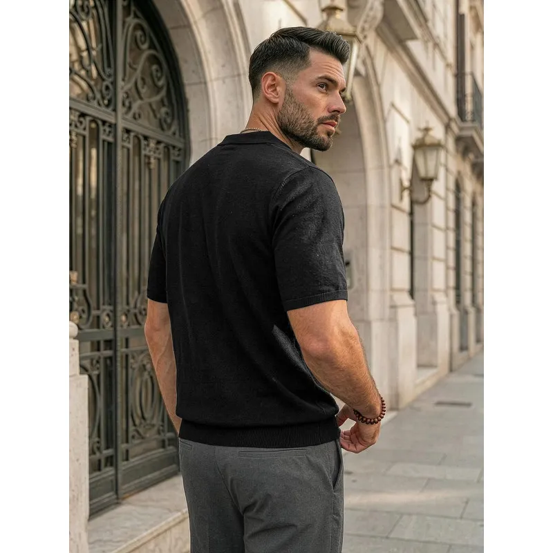 Vīriešu melni polo krekli Force POLO T-krekls