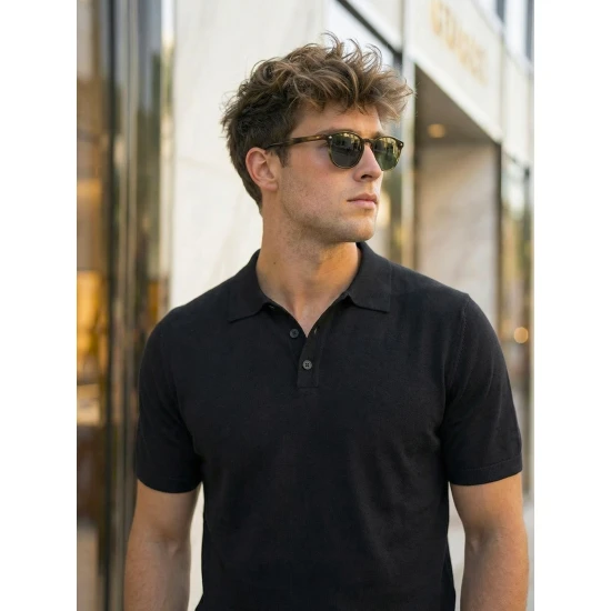 Vīriešu melni polo krekli Vibe POLO T-krekls